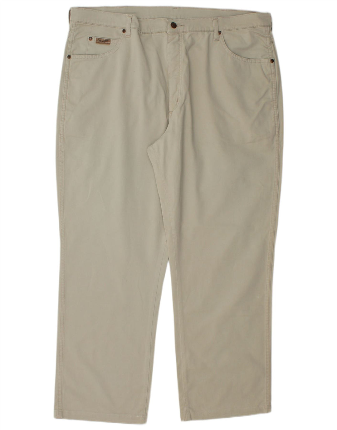 Wrangler Mens Straight Jeans W42 L29 Algodão Bege