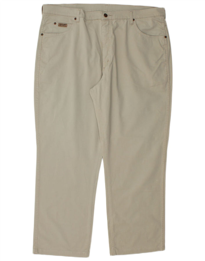 Wrangler Mens Straight Jeans W42 L29 Algodão Bege