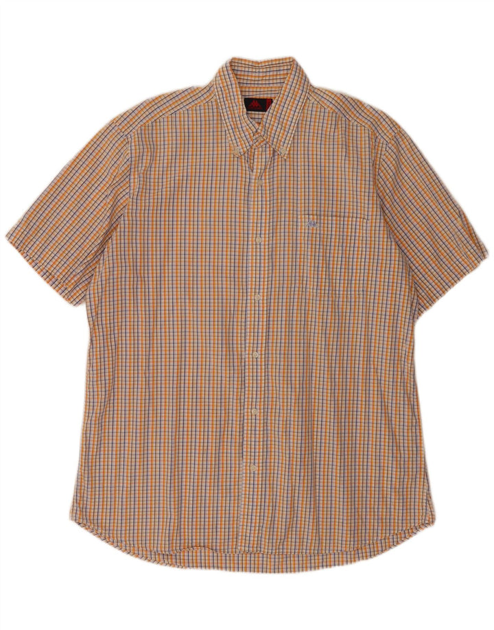 Camisa masculina de manga curta Kappa 2XL algodão xadrez multicolorido