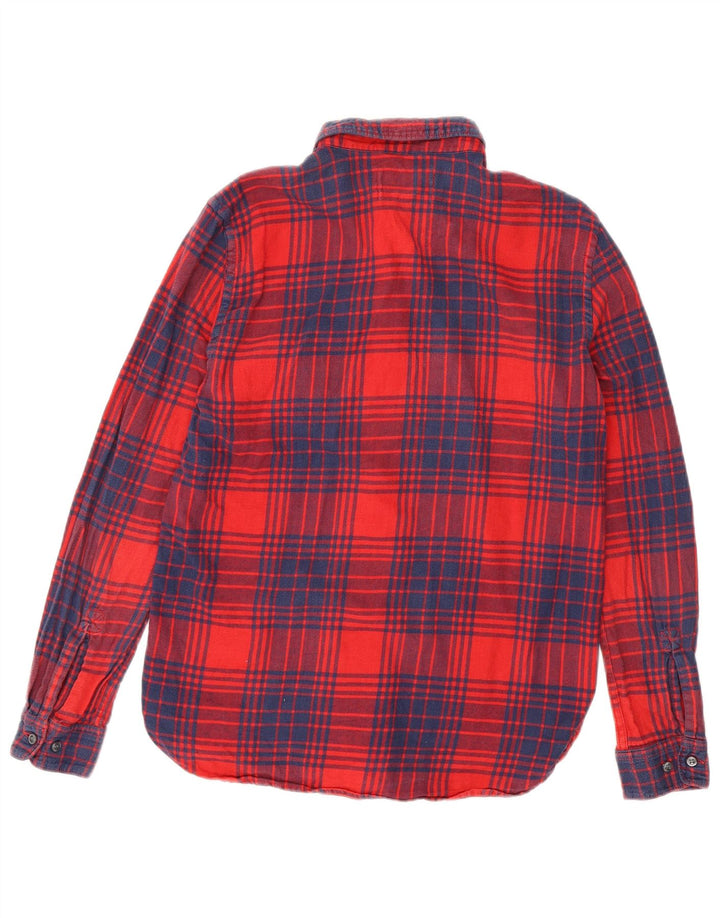 Camisa masculina de flanela de ajuste regular French Connection xadrez vermelho médio
