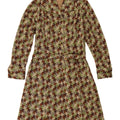 Vestido vintage feminino linha A UK 12 médio houndstooth multicolorido