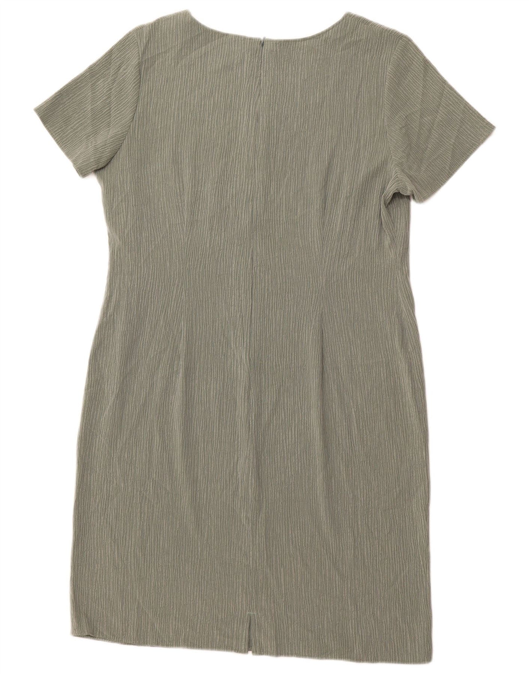 Vestido bainha feminino MARKS & SPENCER UK 18 XL verde risca de giz poliéster