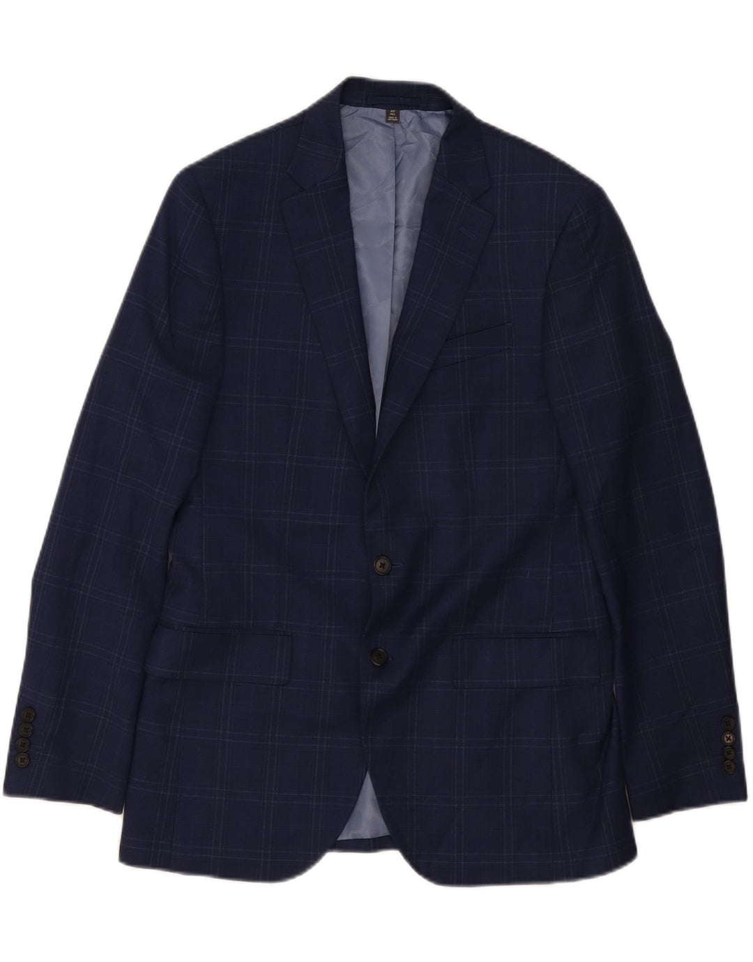 Jaqueta blazer masculina MARKS & SPENCER com 2 botões Reino Unido 40 xadrez azul marinho médio