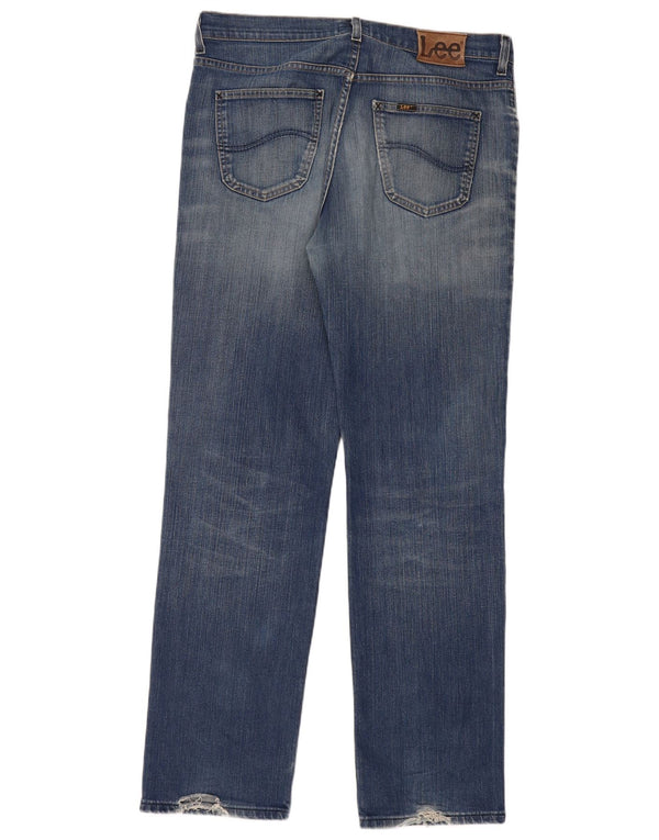 Lee Mens Brooklyn Straight Jeans W36 L34 Azul Algodão