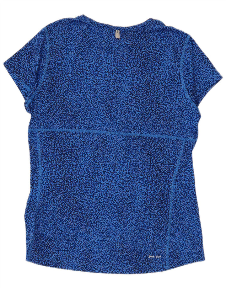 Camiseta feminina Nike UK 12 poliéster geométrico azul médio