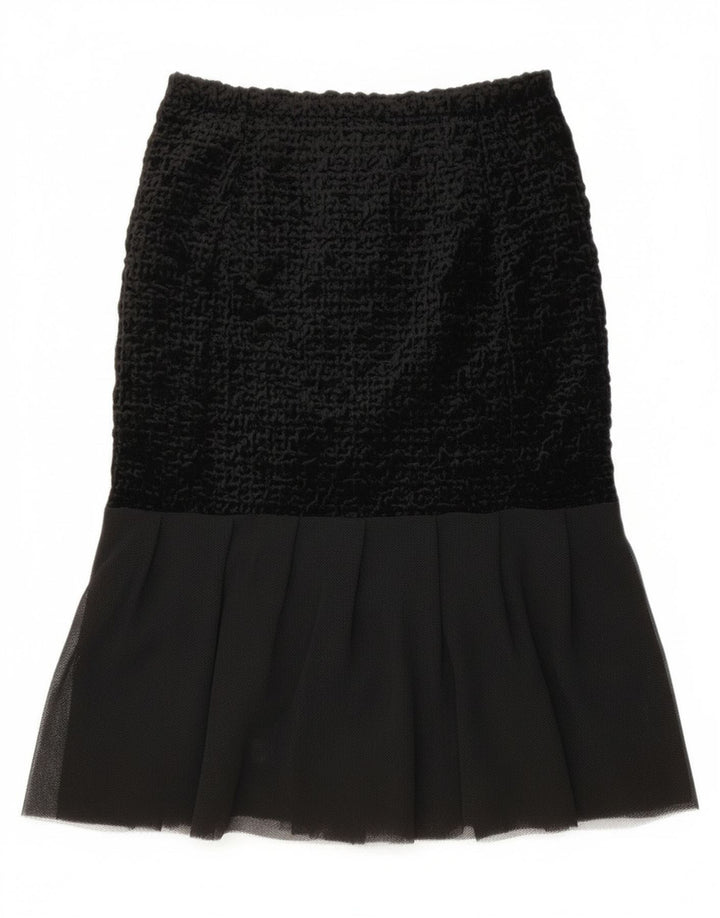 Saia tulipa feminina vintage W28 média preta