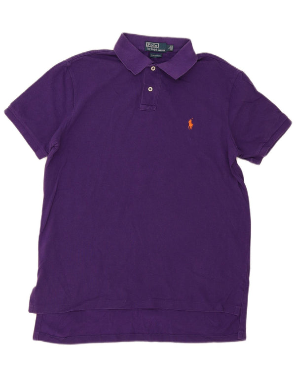 Polo Ralph Lauren Mens Custom Fit Camisa Grande Algodão Roxo