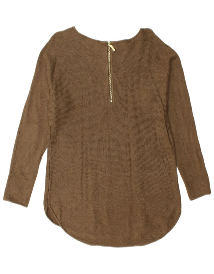 Suéter feminino Michael Kors com gola canoa Reino Unido 14 médio cáqui