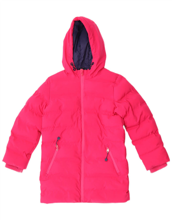 Jaqueta acolchoada com capuz para meninas Joules 8-9 anos poliéster rosa