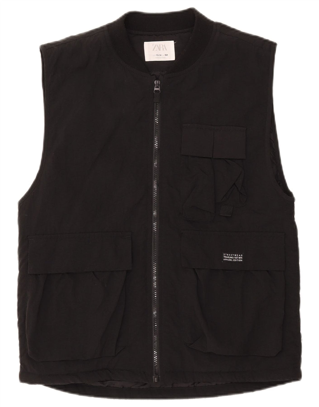 Colete utilitário Zara Boys 13-14 anos preto nylon