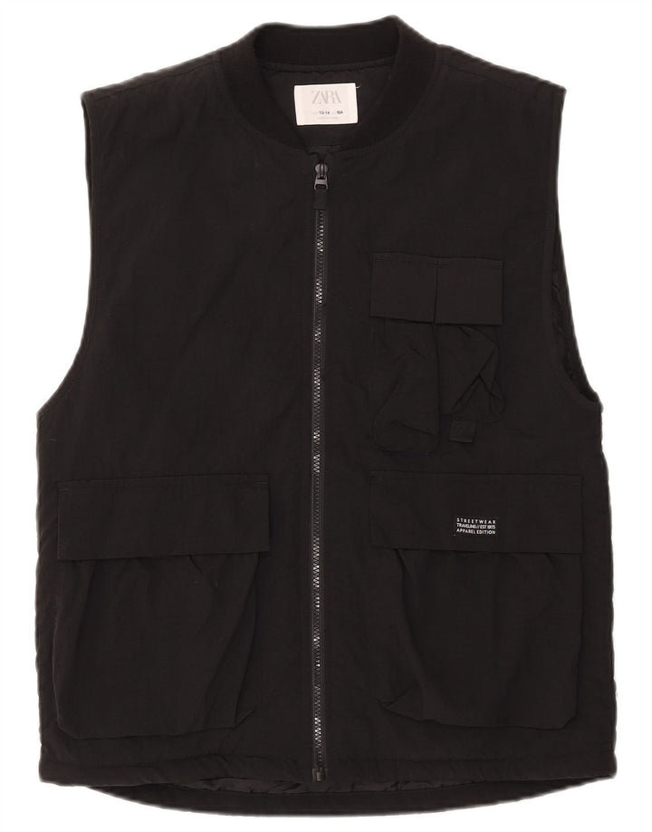 Colete utilitário Zara Boys 13-14 anos preto nylon