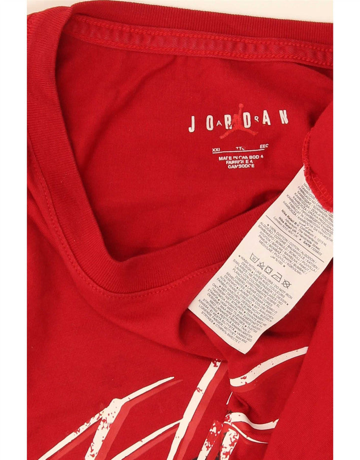 Camiseta gráfica masculina Jordan Top 2XL algodão vermelho