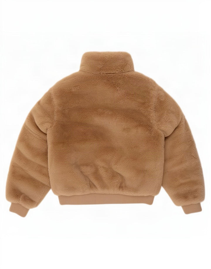 Jaqueta bomber Zara Girls Teddy Bear 9-10 anos poliéster bege