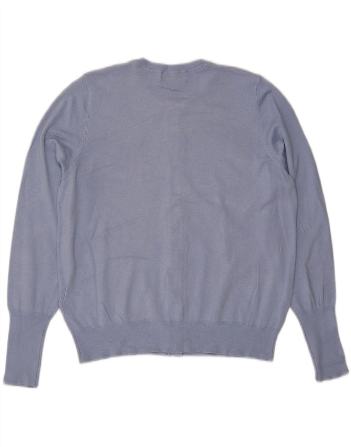 Suéter cardigã feminino Marks & Spencer UK 16 grande viscose azul