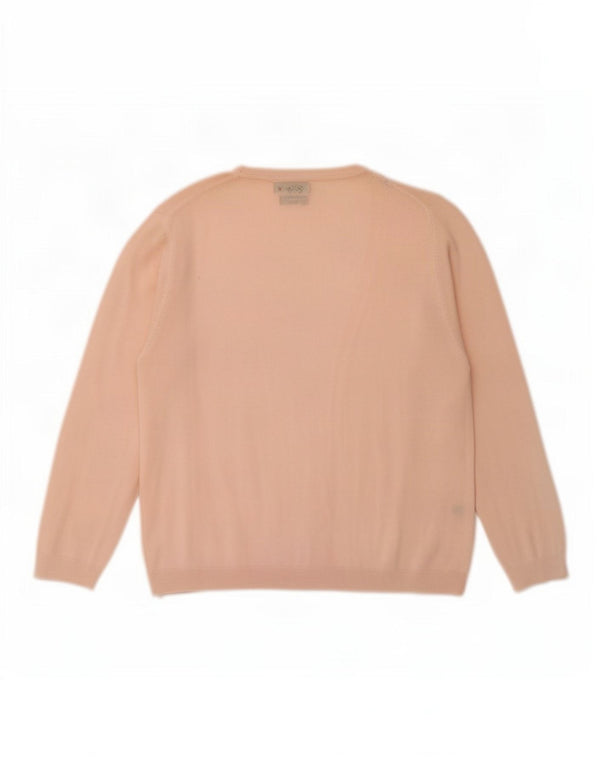 Suéter cardigã feminino Massimo Dutti manga 3/4 Reino Unido 10 algodão rosa pequeno