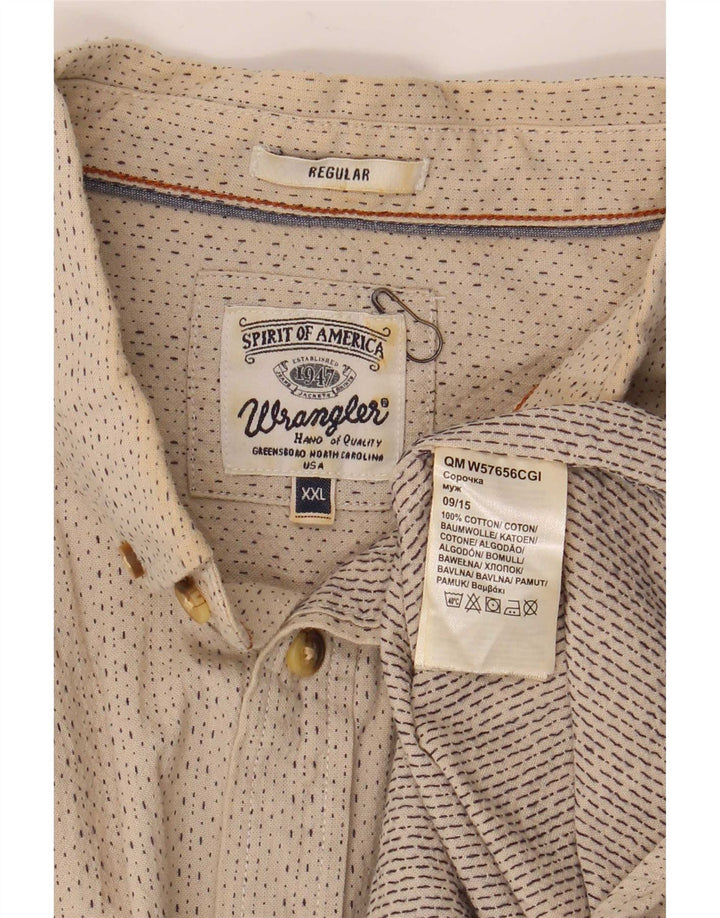 Camisa masculina Wrangler Regular Fit 2XL algodão manchado bege