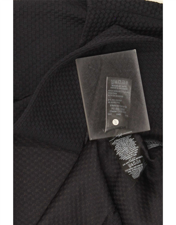 Jaqueta Blazer Marks & Spencer Feminina Crop Manga 3/4 Reino Unido 16 Grande Azul Marinho