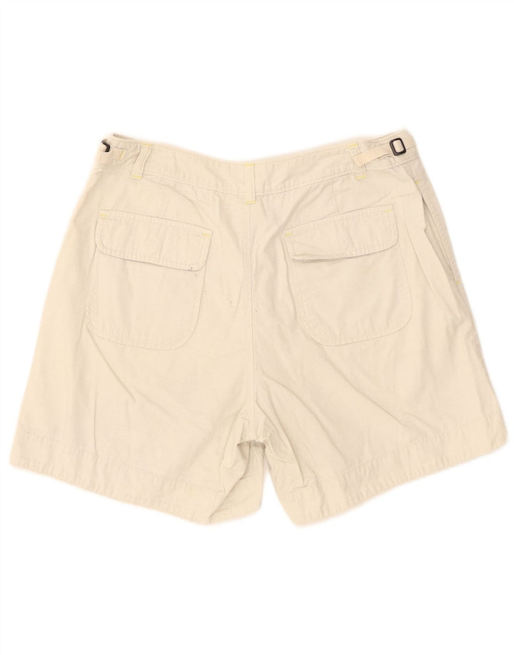 Shorts Chino feminino Gap US 8 médio W28 algodão xadrez bege