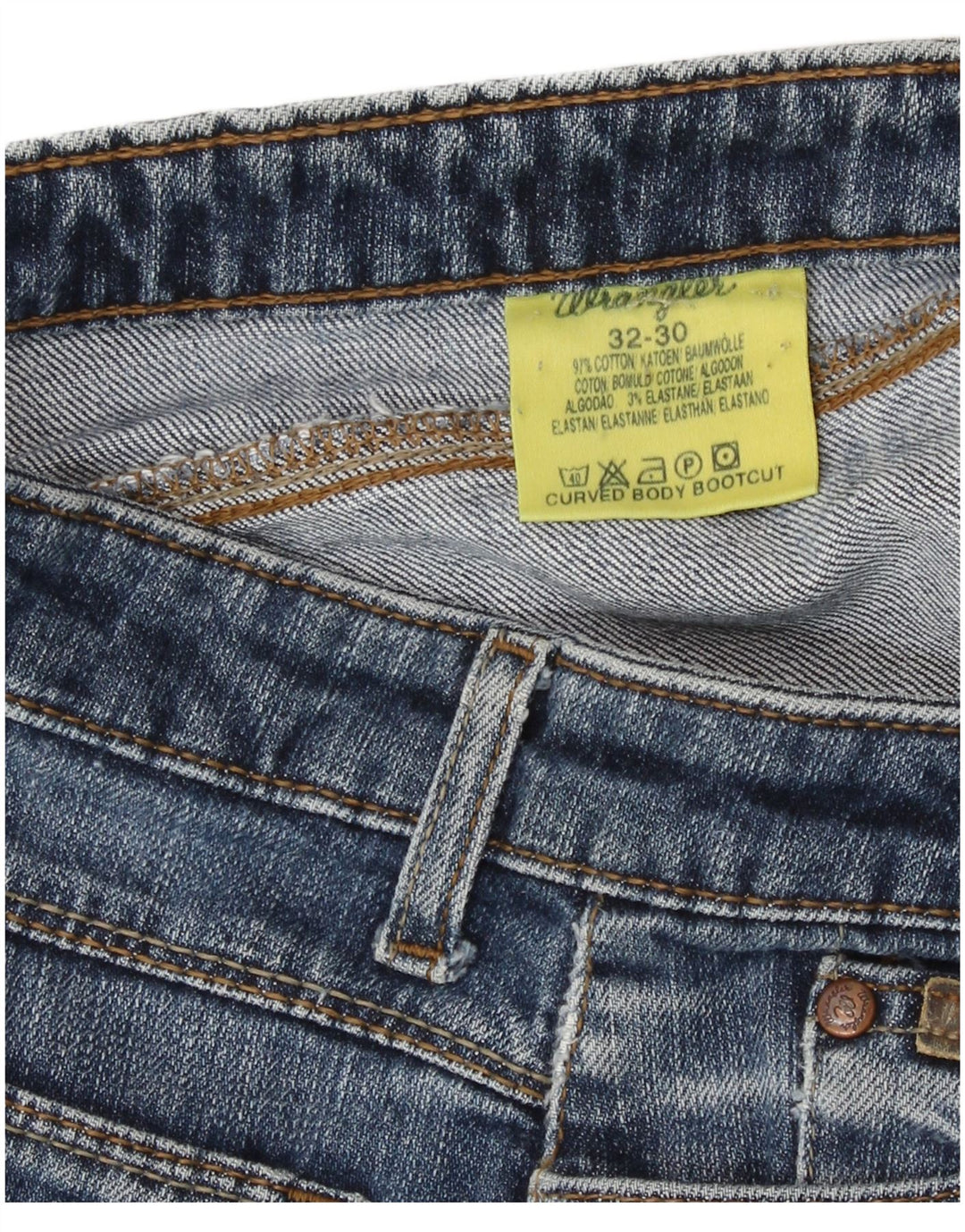 Calça Wrangler feminina jeans W32 grande algodão azul