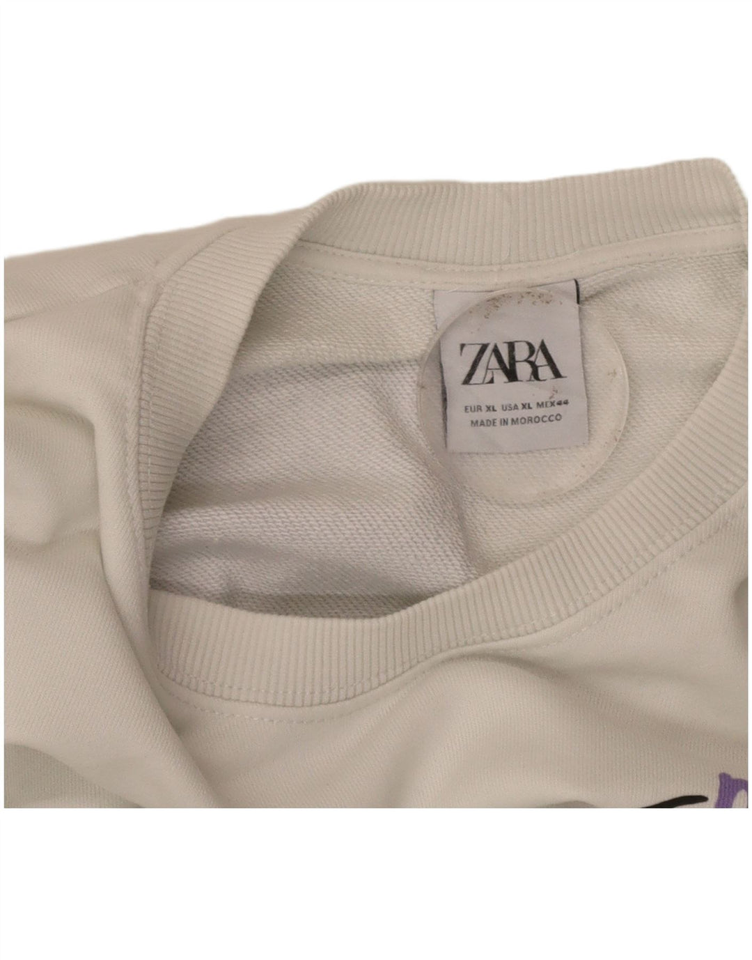 Suéter gráfico feminino ZARA UK 18 XL branco