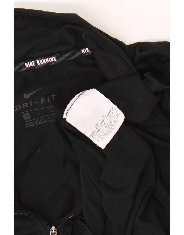 Pulôver masculino Nike Dri Fit com gola e zíper, top pequeno de poliéster preto