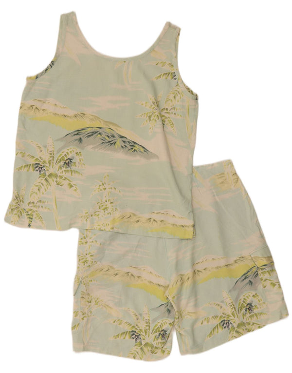 Vintage Womens Beach Hawaiian 2 Piece Set UK 12 Medium W32 Green