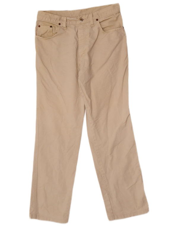 Calça casual reta masculina vintage IT 48 Médio W30 L29 Algodão Bege