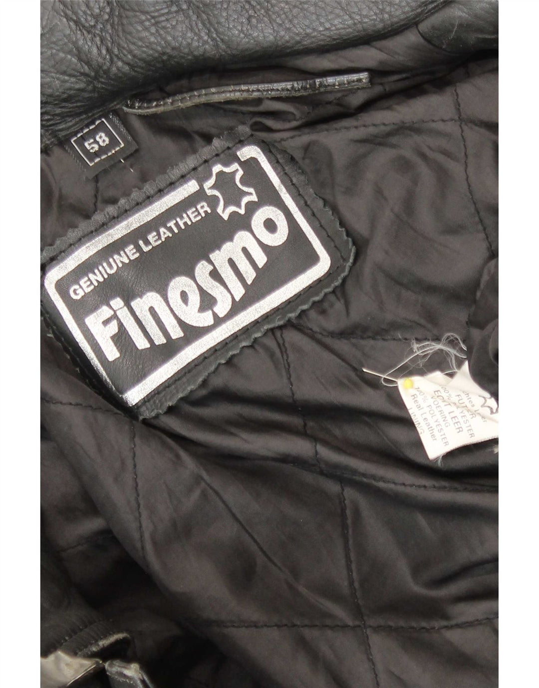 Jaqueta masculina vintage de couro para motociclista grande em couro preto