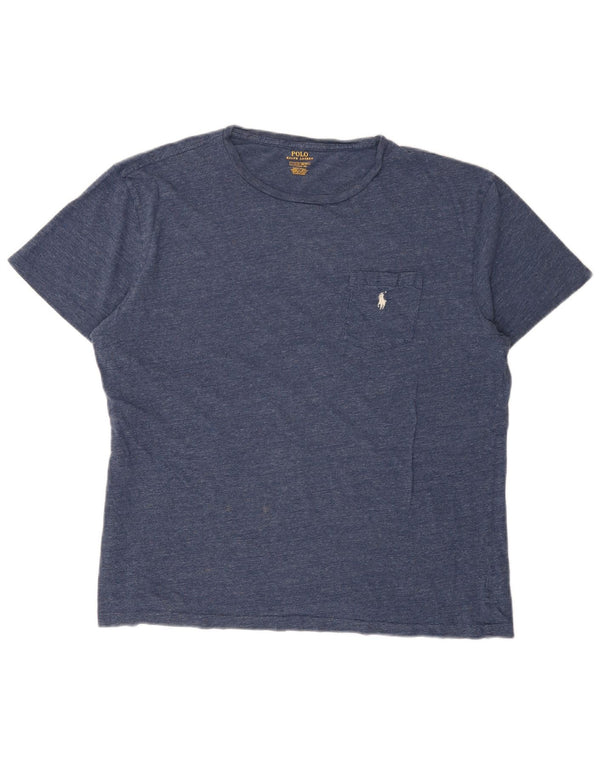Polo Ralph Lauren Mens Classic Fit Camiseta Top Grande Algodão Azul