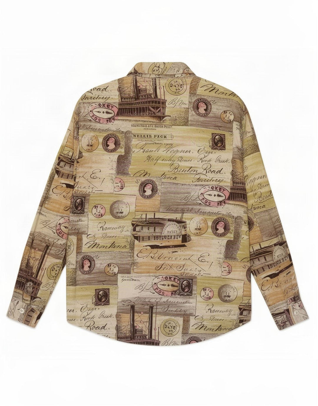 Camisa feminina vintage com padrão abstrato UK 14 média multicolorida