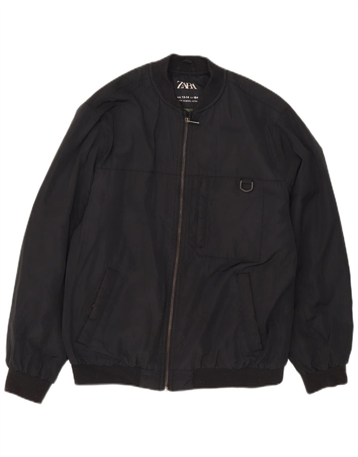 Zara Boys Bomber Jacket 13-14 anos preto poliéster