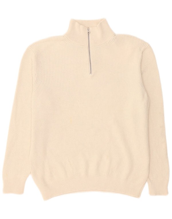 Suéter masculino Zara com zíper e gola XL branco
