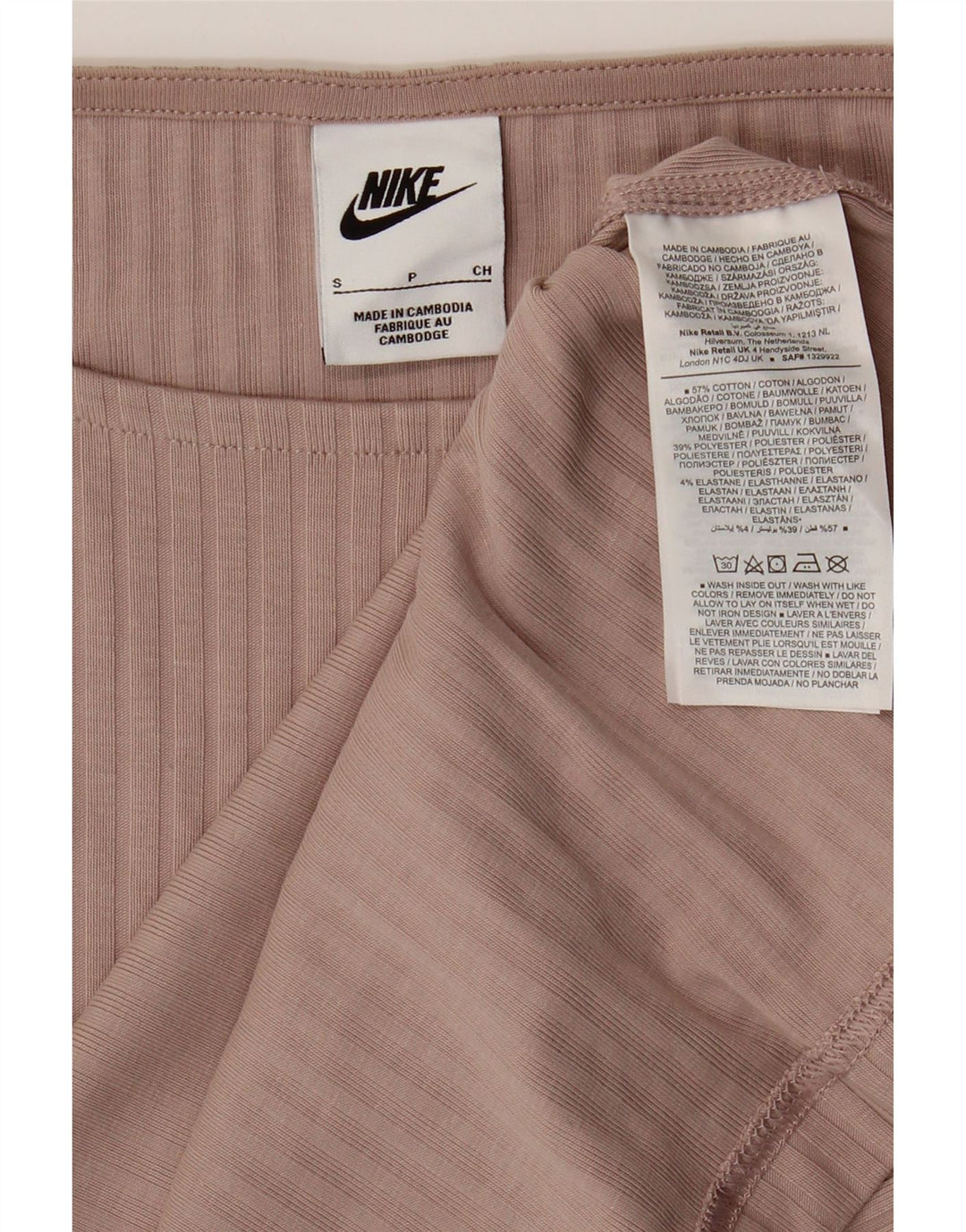 Camiseta feminina Nike Crop Oversized Top UK 10 Pequeno Algodão Cinza