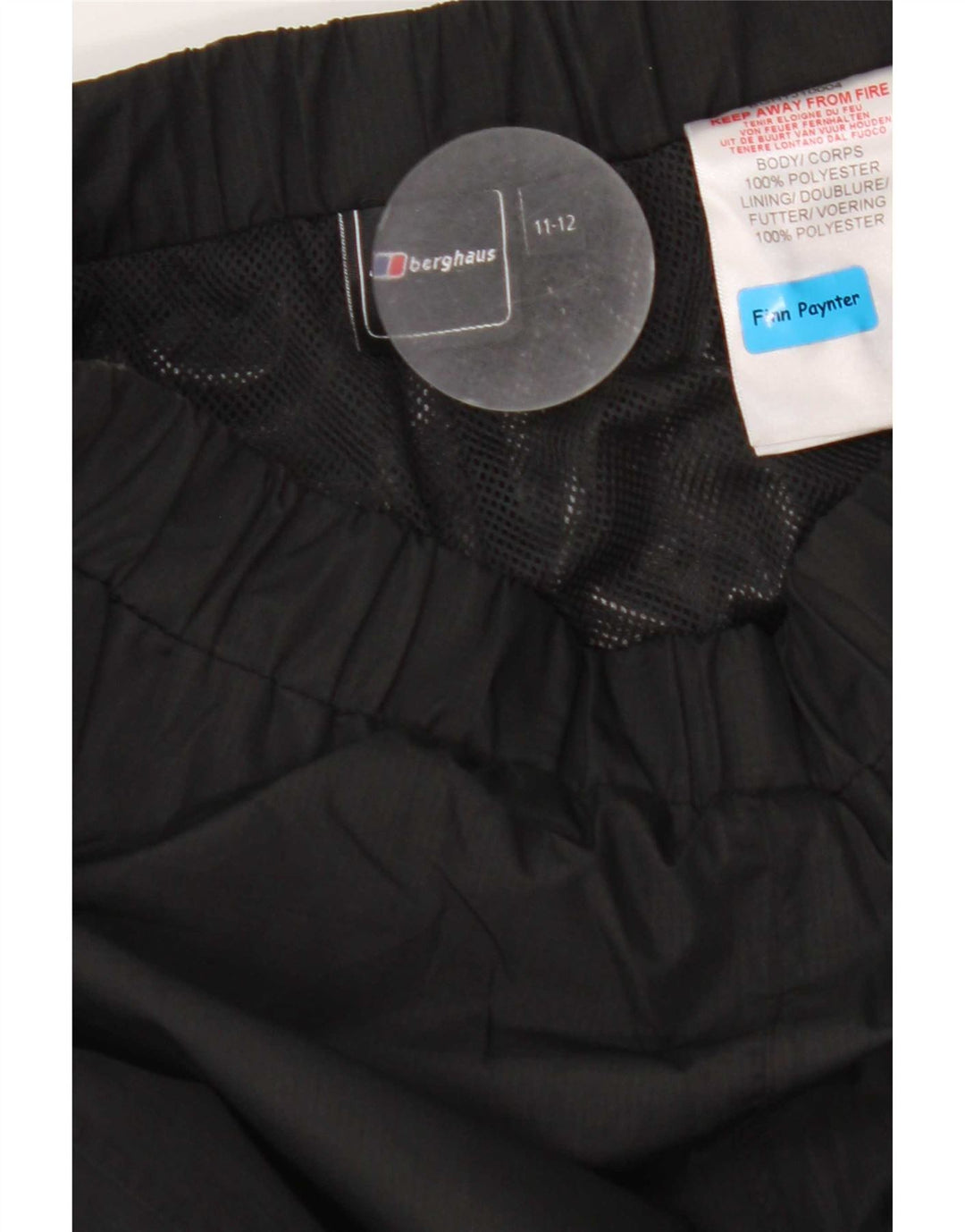 Calças impermeáveis Berghaus Boys 11-12 anos poliéster preto
