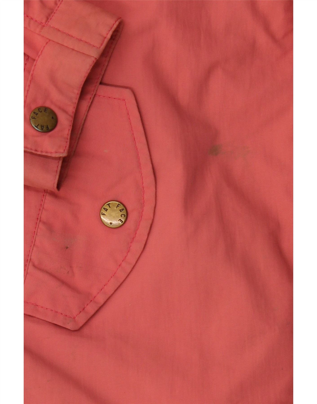 Jaqueta corta-vento com capuz feminino Fat Face UK 12 nylon rosa médio