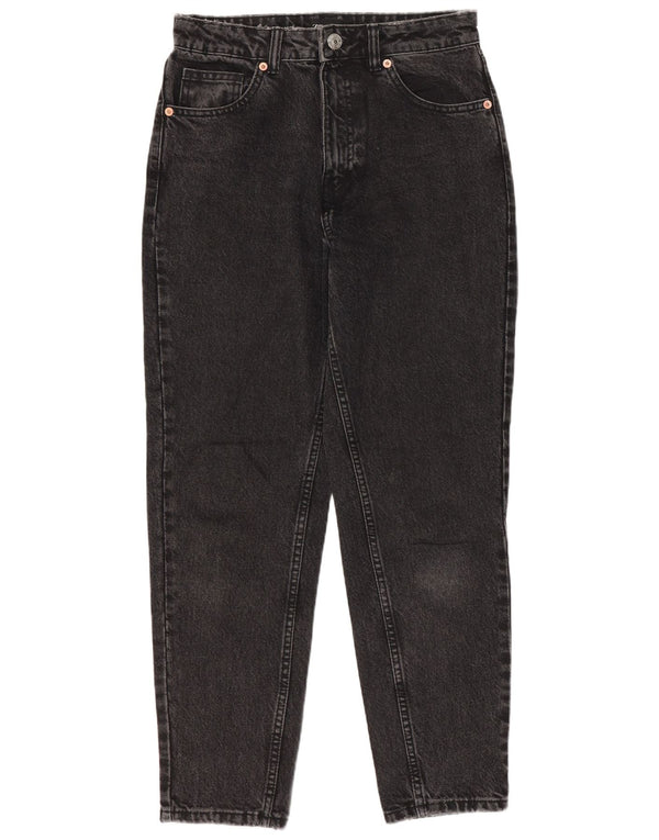 Zara Jeans feminino cintura alta cônico EU 36 XS W26 L27 cinza