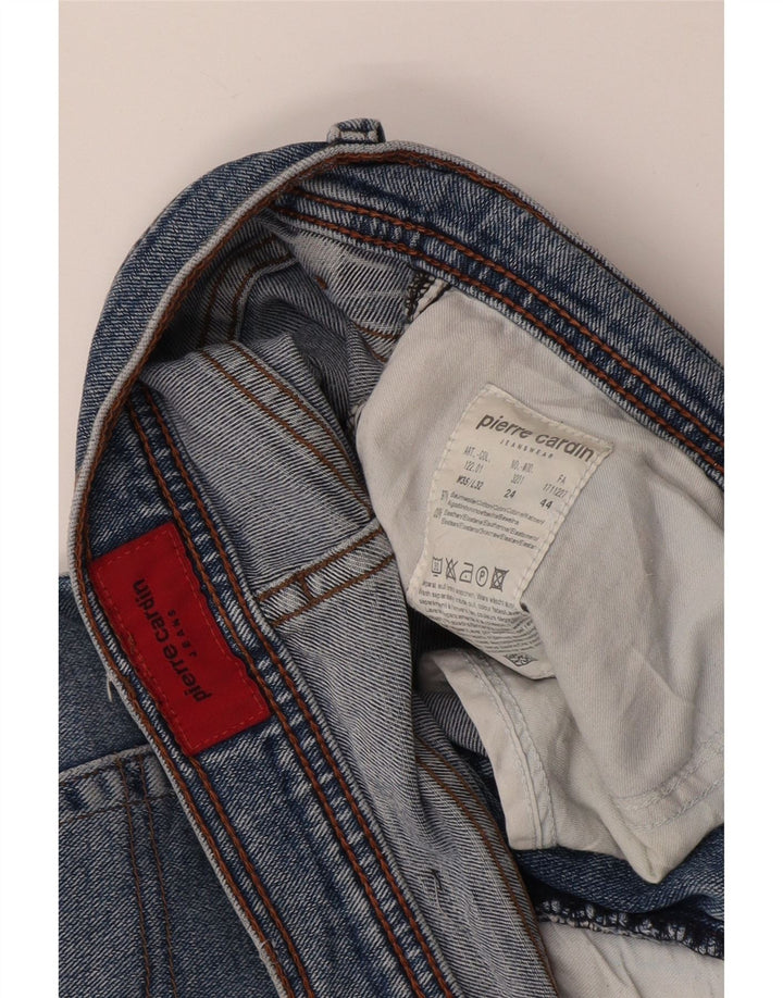 Pierre Cardin Mens Straight Jeans W35 L32 Azul Algodão