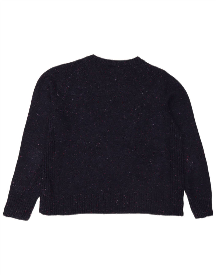 Suéter feminino Marks & Spencer com gola redonda Reino Unido 12 médio azul marinho