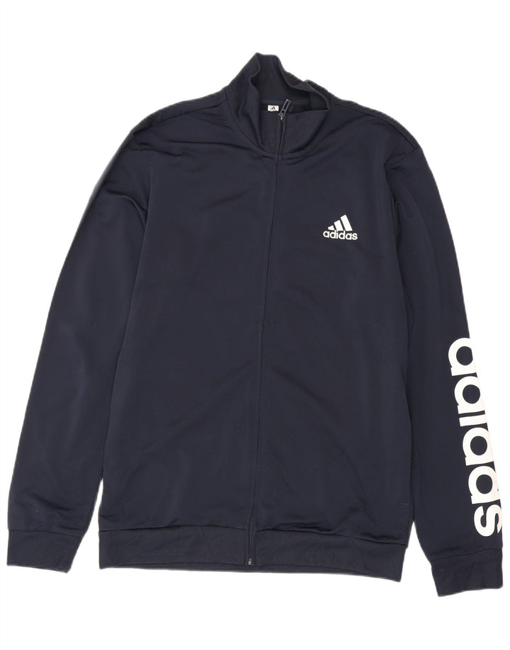 Adidas Mens Graphic Tracksuit Top Jacket UK 40/42 Médio Azul Marinho