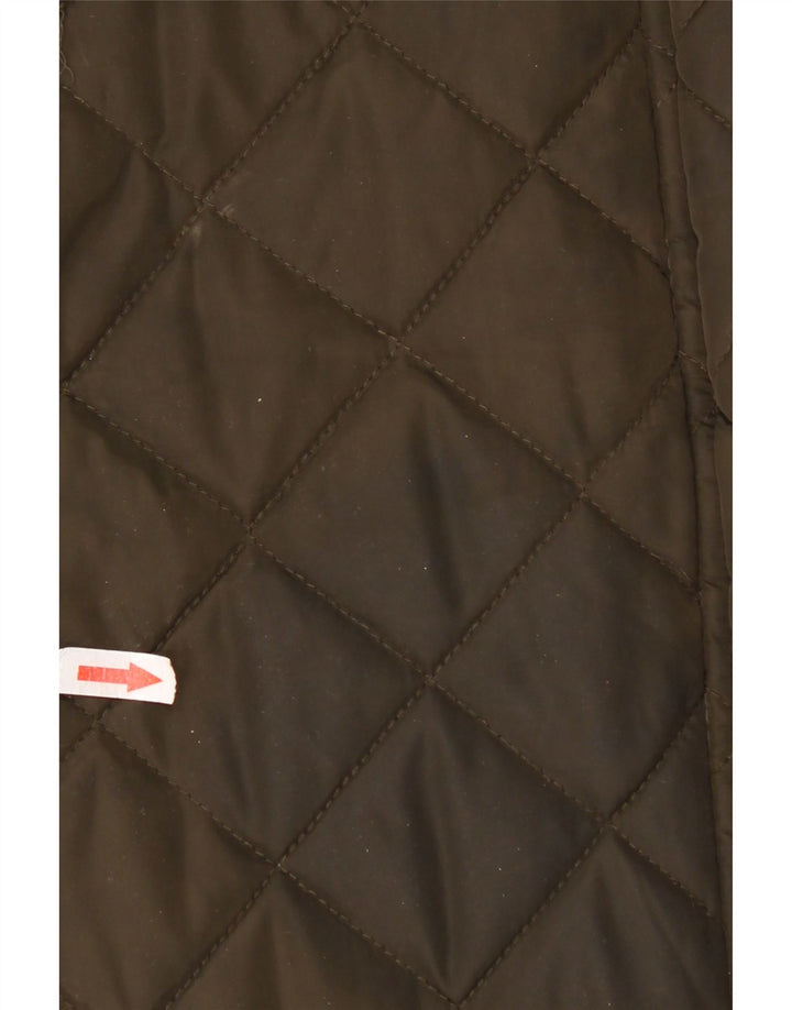 Sobretudo acolchoado com capuz feminino Dkny UK 16 grande poliéster cáqui