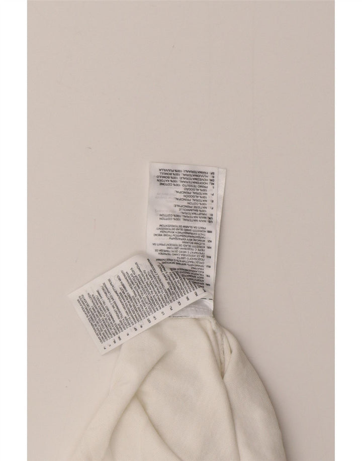 ADIDAS Mens Graphic T-Shirt Top Pequeno Algodão Branco