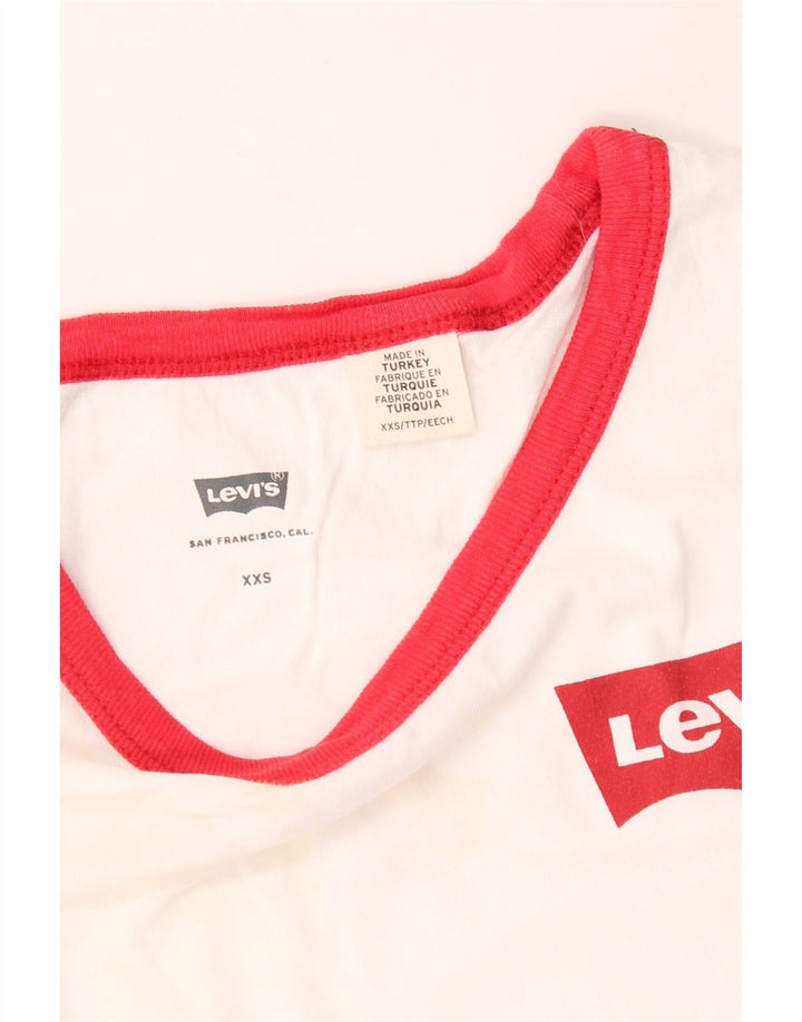 Camiseta feminina LEVI'S Top UK 2 2XS algodão branco