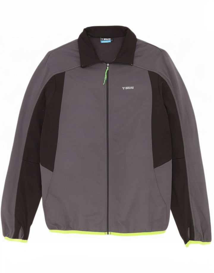 Brugi Mens Treino Top Jaqueta Poliéster Colourblock Cinza Médio