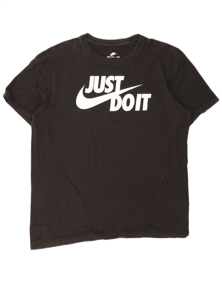 Camiseta gráfica masculina Nike grande algodão preto