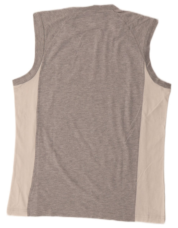 ADIDAS Mens Graphic Vest Top Medium Grey Colourblock