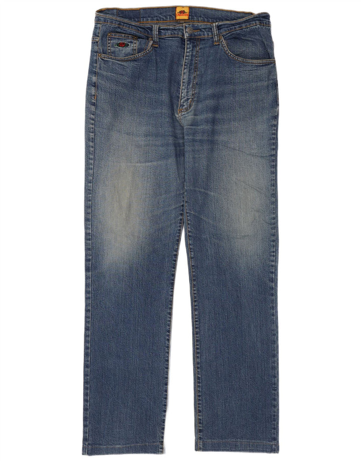 Charro Mens Straight Jeans IT 50 Grande W34 L31 Azul Algodão