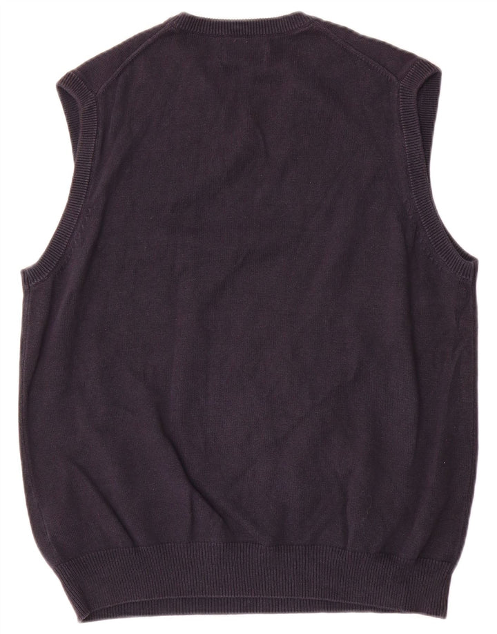 Regata masculina Marks & Spencer Blue Harbour Vest de algodão azul marinho médio