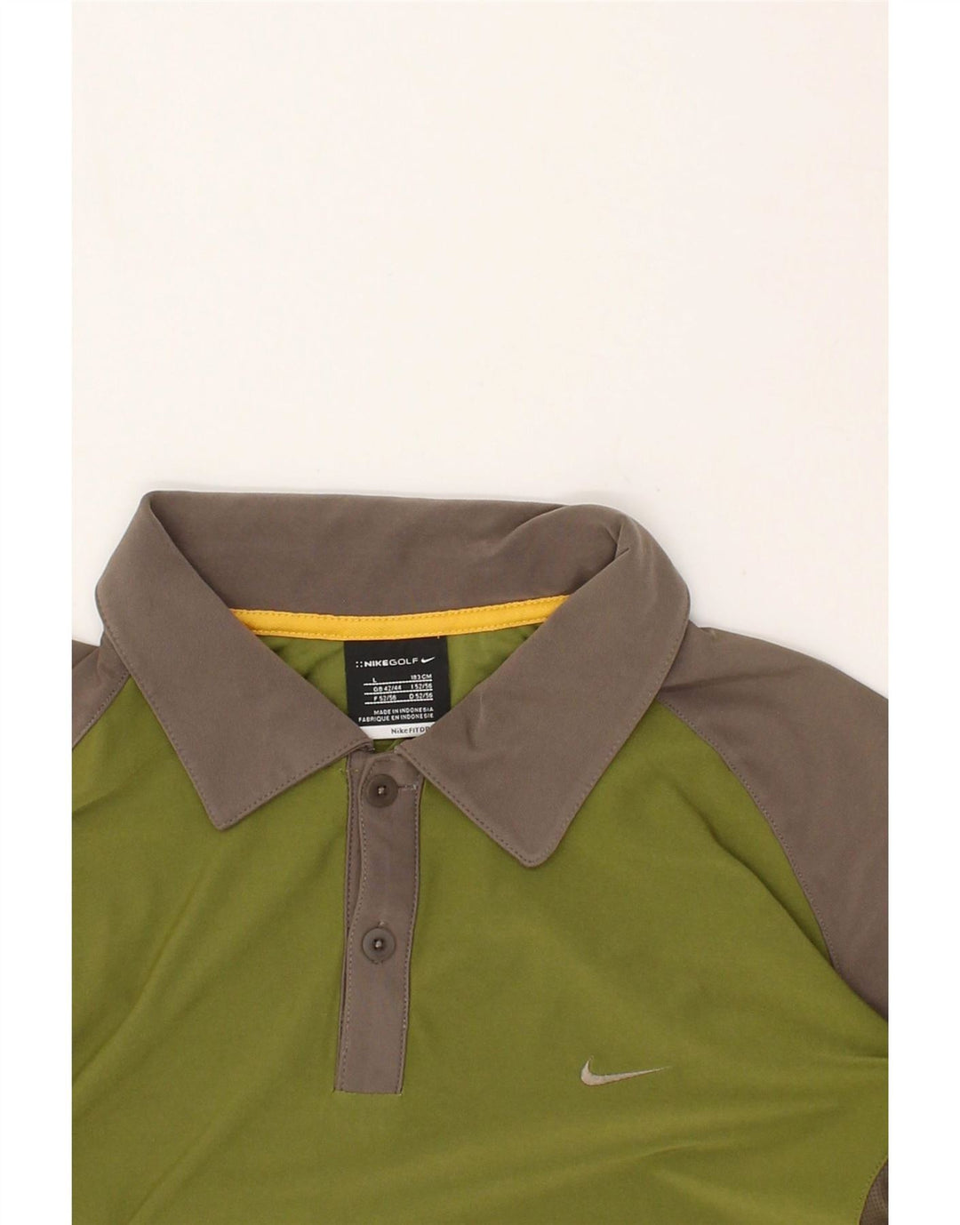 Camisa polo masculina NIKE UK 42/44 grande verde colorblock poliéster