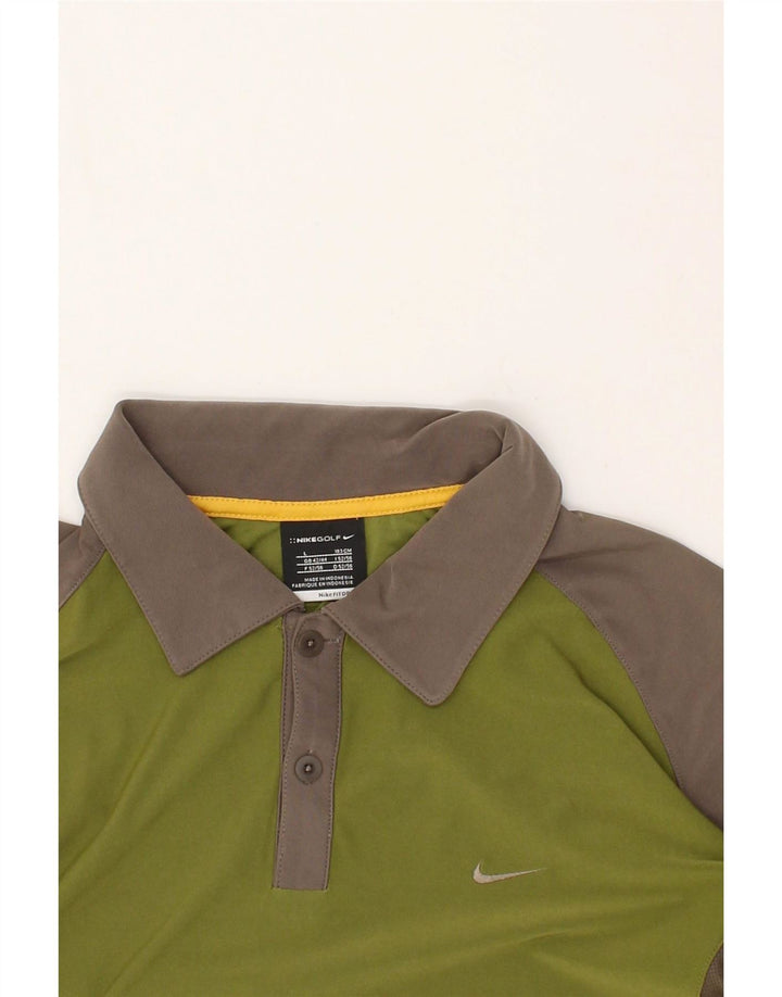 Camisa polo masculina NIKE UK 42/44 grande verde colorblock poliéster