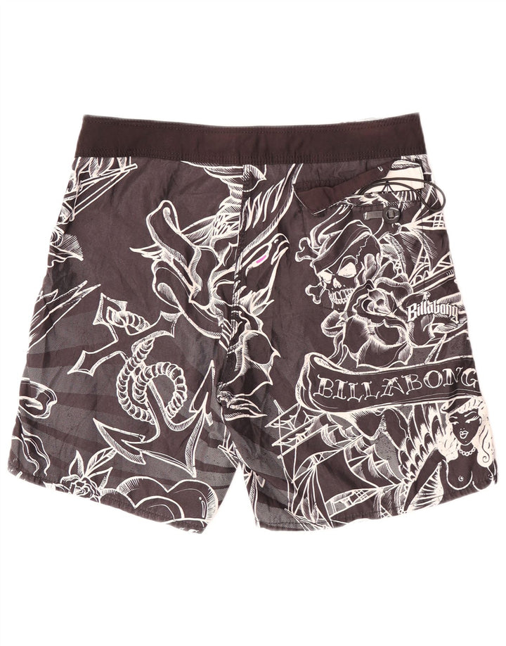 Billabong Mens Graphic Natação Shorts Grande Poliéster Floral Preto